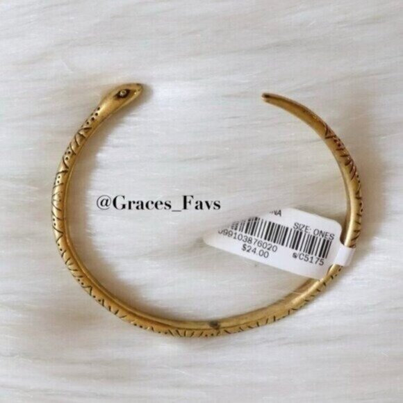 NEW Madewell Gold Snake Cuff Brass Open End Bracelet - Picture 5 of 7